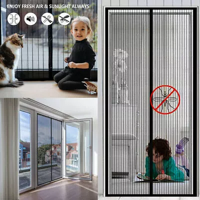 Magnetic Screen Door Mesh Curtain Durable Heavy Duty Mosquito Net Bug Hands Free • $8.74