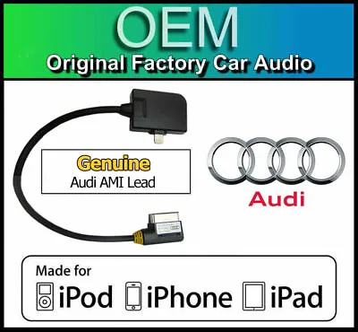 £9.99 • Buy Audi A4 IPhone 6 Lead Cable, Audi AMI Lightning Adapter, IPod IPad GENUINE AUDI