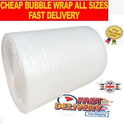 SMALL & LARGE BUBBLE WRAP - 300mm 500mm 750mm 1000mm 1200mm ROLLS X 10m 50m 100 • £8.64