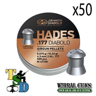 JSB Hades Diabolo -. 177 - 4.50 - Airgun Pellets Test Pack X50 • £3