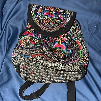 Vintage Embroidered Backpack MultiColored Small 11x9 • $28