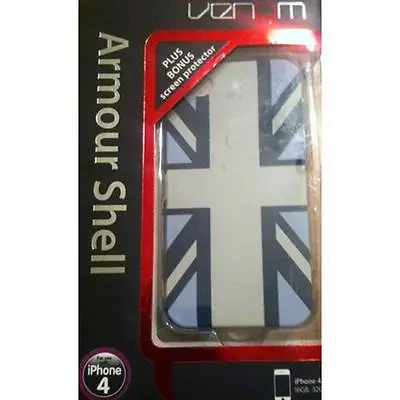 Venom Armour Shell Case With Screen Protector For IPhone 4/4S - Union Jack NEW • £2.75