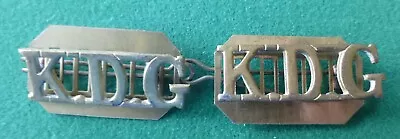 British Army Brass Shoulder Titles Pair The King's Dragoon Guards KDG • £17.99