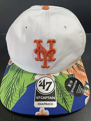 New York Mets MLB Baseball Hurley ‘47 Phantom Paradise Captain Snapback Hat NWT • $21.99