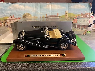 Burago 1:18 Scale Mercedes Benz 500K Roadster 1936 Die Cast Model Car • £12.50