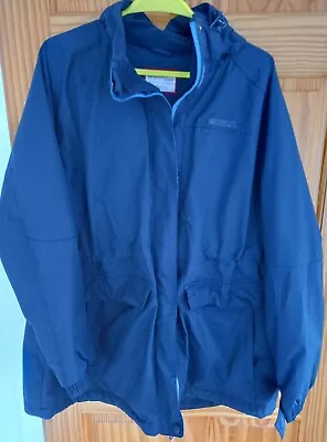 Mountain Warehouse Navy Blue Waterproof Jacket Detachable Hood Size 22 • £9.99