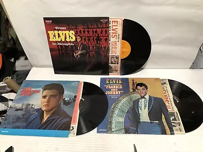 3 Framed Vinyl Record Albums Memphis Christmas Frankie & Johnny Elvis Presley • $70