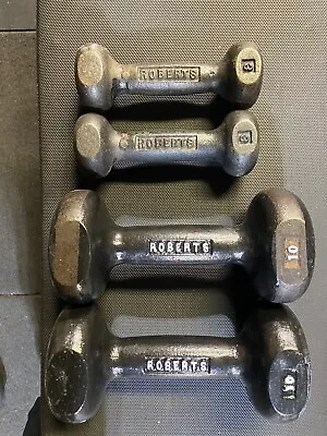 Vintage Roberts Dumbbells- Pair Of 10lb And 3lb Dumbbells. Vtg Weights. 26lb • $35