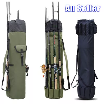 Fishing Rod Bag Large Storage Water-resistant Rod Case Holds 5 Rods & Reels • $29.99