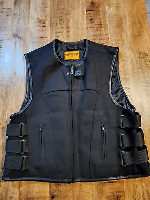 Men's Motorcycle Swat Style Textile Vest Conceal Pockets-no Tags • $50