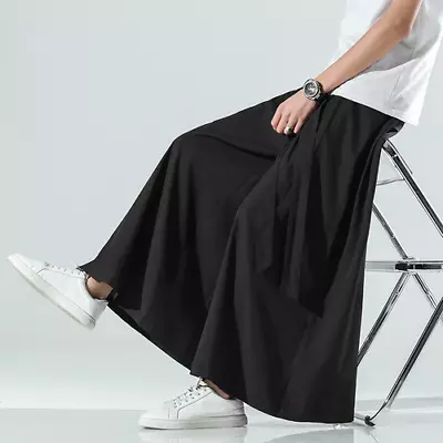 Harajuku Kimono Plus Size Casual Wide Pants Men Chinese Style Hanfu Tang Suit • $62.46