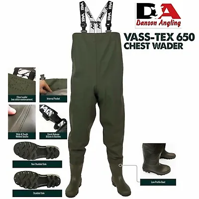 £67.49 • Buy Vass Tex 650 Series Chest Waders New 2022 All Sizes