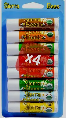 4 X 8 Sierra Bees Organic Lip Balms Variety Pack 8 Pack(X4) (4.25 G Each) +GIFT • $45.99