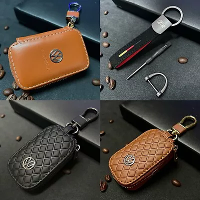 Volkswagen Handmade Luxury Leather Keyring Key Chain Metal Logo Gift UK • $8.83