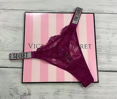 Victoria's Secret Shine Strap Thong Very Sexy Bling Panty Rhinestone • $51.11