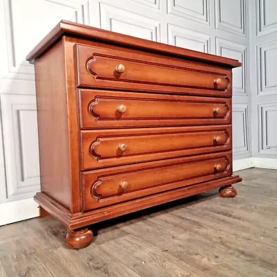 Vintage Solid Wooden Chest Of 4 Drawers Mid Century Danish - Sideboard Cabinet • £279.99