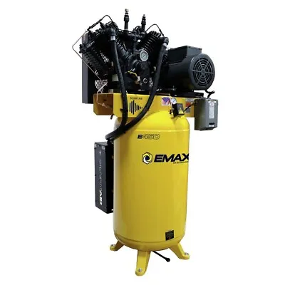 EMAX ESP07V080V3 7.5 HP 80 Gal. 2Stg 3Ph 31CFM 100PSI SILENT Air Compressor New • $4142