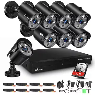 XVIM 1080P Outdoor Security Camera System H.265 Wired 8CH Home Security CCTV • $134.99