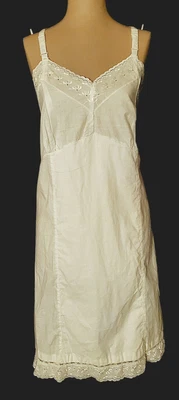 $24.99 • Buy Vintage 60s STONES WEAR 100% Cotton Eyelet Lace Full Dress Slip 48