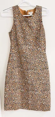 J. Crew Leopard Print Dress Sz 0 Sleeveless Suiting Pencil Dress • $26