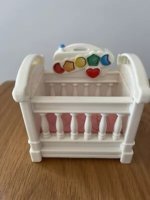 Vintage Fisher Price Loving Family Dollhouse Furniture Baby Nursery Cot 1999 • $18