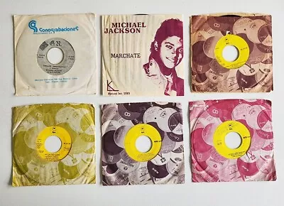 MICHAEL JACKSON Lot 6 Single Records 7   Peeruvian Promo • $49.99