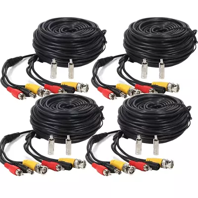 4 Pack 100Ft Security Surveillance Camera Audio Video Power Extension Cable Pre- • $46.95