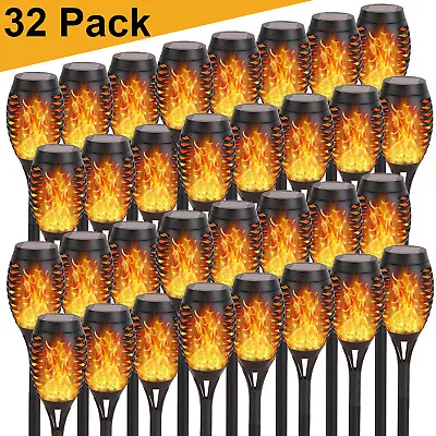 32Pack Outdoor Solar Power Torch Flame Light Waterproof Landscape Spotlight Lamp • $80.98