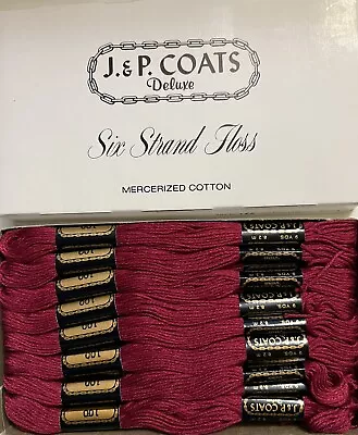 J. & P. Coats EMBROIDERY FLOSS--#100 Fast Red- Box Of 24 New • $7.99