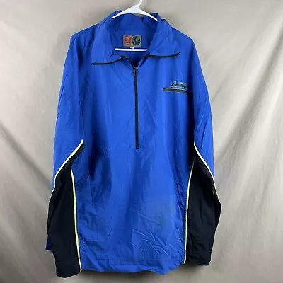 I.O.U. IOU Windbreaker Lightweight Blue/Black/Yellow XL With Flaw Vintage 1990s • $6.69