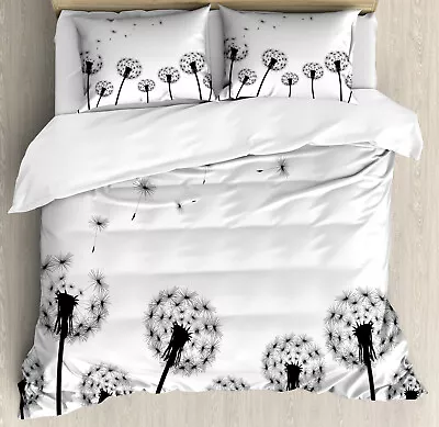 Dandelion Duvet Cover Set With Pillow Shams Faded Blowball Plant Print • £86.77