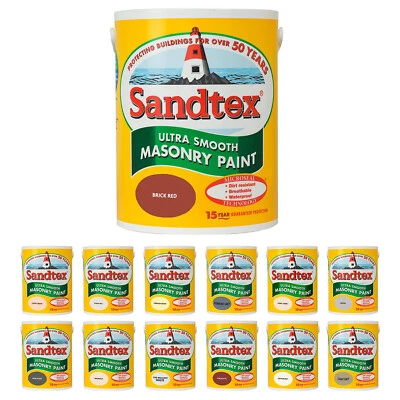 £26.95 • Buy Sandtex 5 Litre Ultra Smooth Masonry Paint Home Wall Exterior Paints All Colours