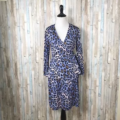 NWT Diane Von Furstenberg 0 2 Vintage Deadstock Leopard Wrap Set Skirt Top Dress • $268.35