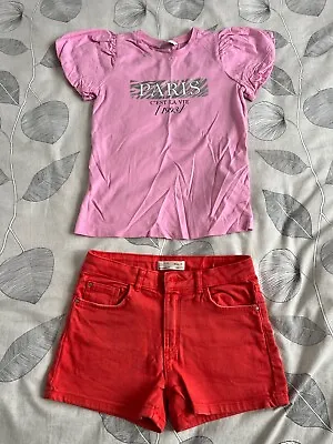 Zara Girls Denim Shorts George Top Kids Toddler Clothes Bundle Tops 7-8 Years Ol • £2.99