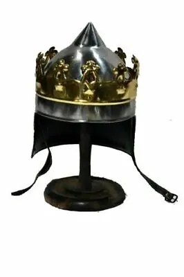 MEDIEVAL MONARCH KNIGHT King Richard Lionheart CROWN HELMET FOR NEW YEAR • £56.99