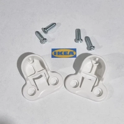 £7 • Buy 2 ORIGINAL IKEA PAX Wardrobe Brackets Clips For Rail White Or Grey With 4 Screws