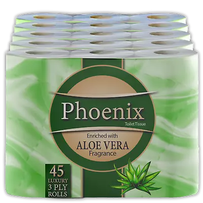 Phoenix Soft Aloe Vera Fragranced Luxury Toilet Rolls Quilted White 3 Ply • £6.99