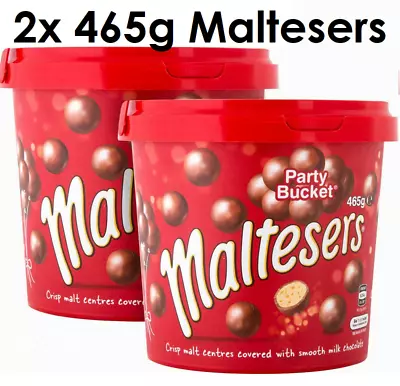 2x Maltesers Chocolate Buckets Chocolates 465g Large Bucket Snack Lollies Treats • $39.99