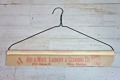 Wire Advertising Laundry Hanger Cardboard Guard Red White Laundry Dillon Montana • $27.55