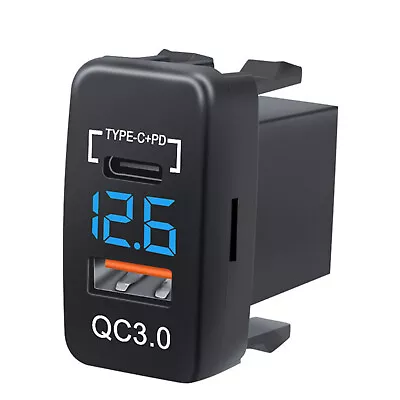 Type C+PD Dual USB Car Charger Socket Power Adapter LED Voltmeter For Toyota • $16.19