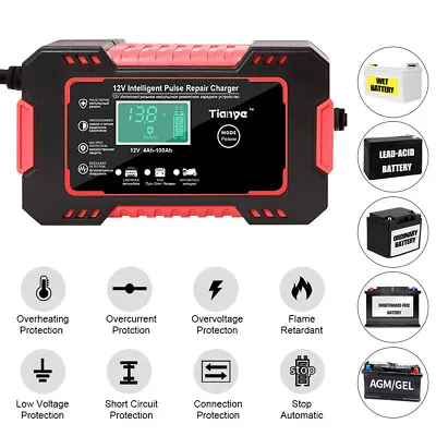 Car Battery Charger Intelligent Smart Automatic Pulse Repair Lead-acid Battery • $29.97