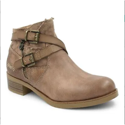 Blowfish Malibu Womens Vanya Textile And Faux Leather Ankle Boots • $49.99