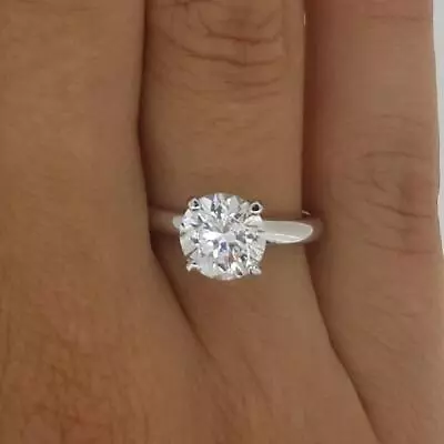 2 Ct 4 Prong Solitaire Round Cut Diamond Engagement Ring SI1 F White Gold 14k • $3749