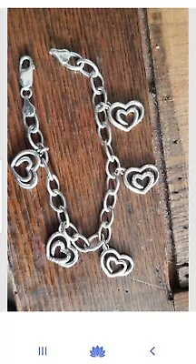 Kay Jewelers Sterling Silver Love Diamond Heart Charm Bracelet Zales Embrace  • $145