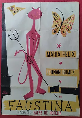 MARIA FELIX - FERNAN GOMEZ  FAUSTINA  Original Spanish Movie Poster • $19.99