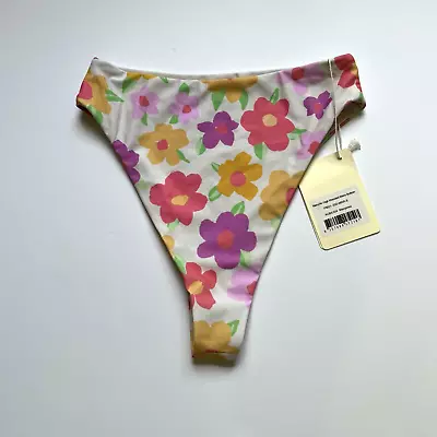 Peppermayo High Waisted Bikini Bottom Size 4 Retro Floral Print NEW • $14.40