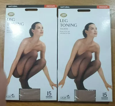 Boots Leg Toning Tights 15 Denier Natural Size Medium 2 Pairs Brand New • $9.84