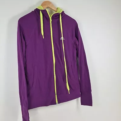 Adidas Womens Jacket Size S Purple Full Zip Hooded Long Sleeve Pockets 002739 • $9.95