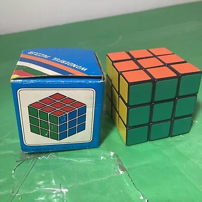 WONDERFUL PUZZLER Rubiks Cube Rubix 2.5 X 2.5” Puzzle Cube Vintage Merrill Math • $9.99