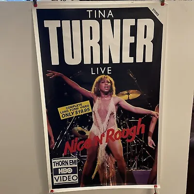 P4 Vintage 1985 Tina Turner Live Nice N Rough HBO Video Promo Poster 18 X 28 • $22.99